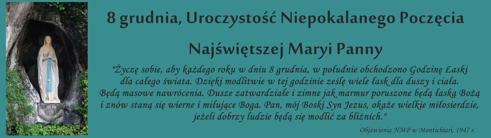 12.08 Niepokalane Poczęcie NMP